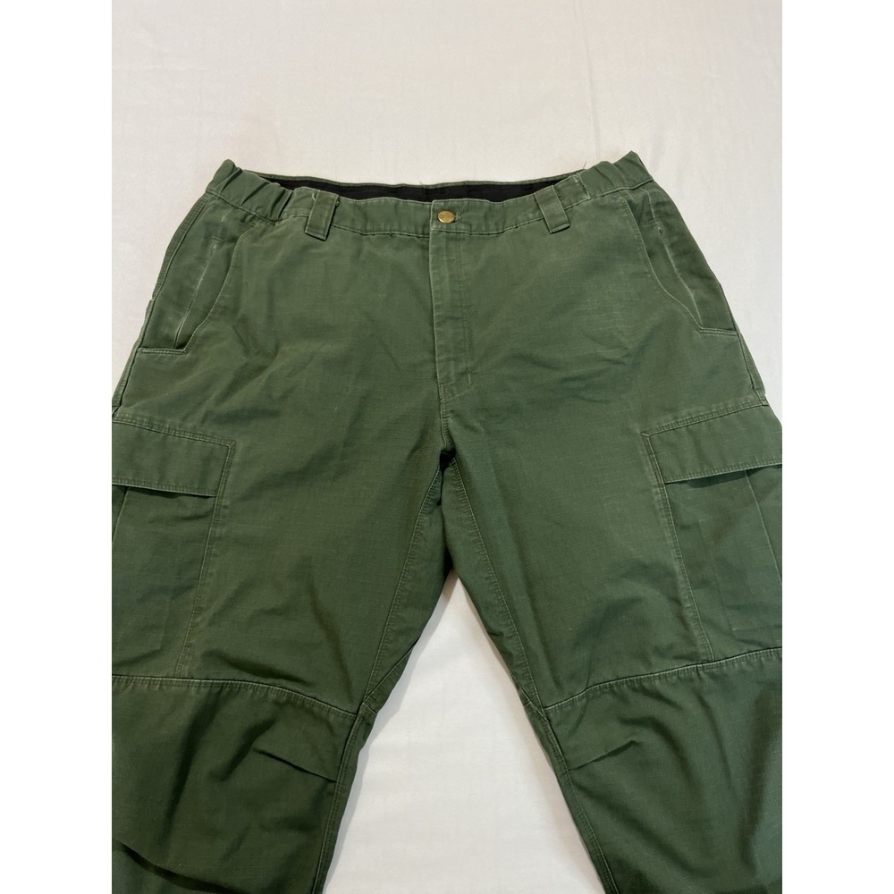 Men's Vertx Olive Green Elastic Side‎ Tactical Style Work Pants Sz 38x32 'Flaws'